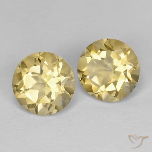 2.29 ctw Golden Citrine Stones, Natural Citrine in Round Facet Shape for Sale