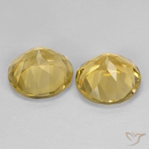 Citrine Gemstones in 8 mm (calibrated) Size for Sale, Citrine Stones in Medium Gold Color