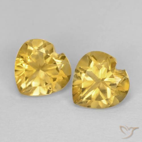 1.49ctw Natural Yellowish Gold Citrine, Heart, VVS, Photo A