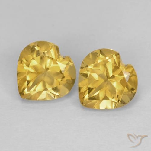 1.53ctw Natural Medium Gold Citrine, Heart, VVS