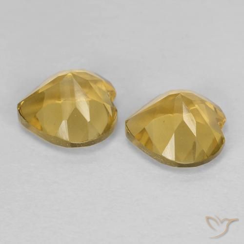 Citrine Gemstones in 6 x 6 mm (calibrated) Size for Sale, Citrine Stones in Medium Gold Color