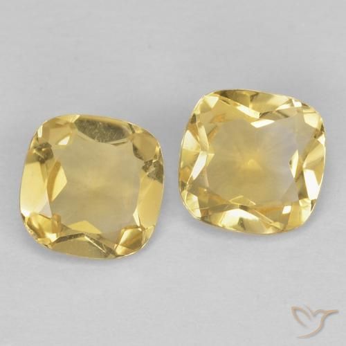 0.86 ctw Yellow Citrine Stones, Natural Citrine in Cushion-Cut Shape for Sale