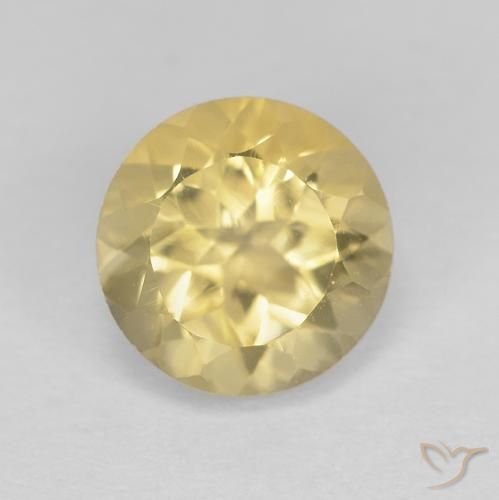 1.33ct Natural Light Yellow Citrine, Round, VVS
