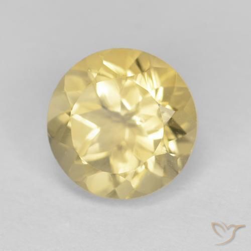 1.33 ct Yellow Citrine Stone, Natural Citrine in Round Facet Shape for Sale