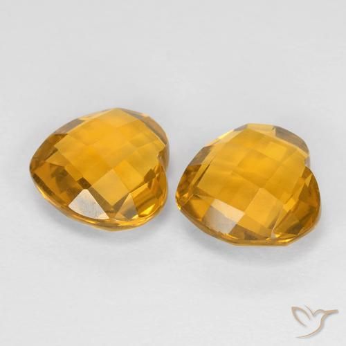 Citrine Gemstones in 8 x 8 mm (calibrated) Size for Sale, Citrine Stones in Orange-Gold Color