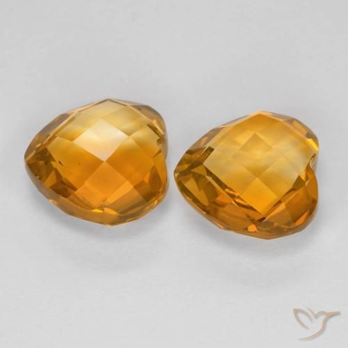 Citrine Gemstones in 8 x 8 mm (calibrated) Size for Sale, Citrine Stones in Orange-Gold Color