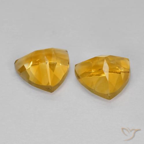 Citrine Gemstones in 6 x 6 mm (calibrated) Size for Sale, Citrine Stones in Medium Dark-Golden Color