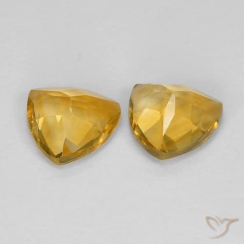 Citrine Gemstones in 6.3 x 6.3 mm Size for Sale, Citrine Stones in Medium Dark-Golden Color