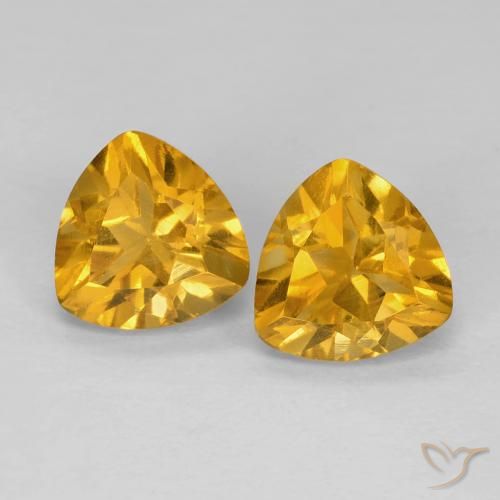 1.69ctw Natural Deep Golden Orange Citrine, Trillion, VS