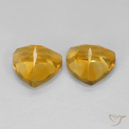 Citrine Gemstones in 6.3 x 6.2 mm Size for Sale, Citrine Stones in Deep Golden Orange Color