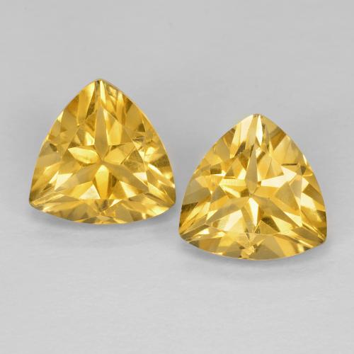 3.16 ct Yellow Citrine, 8.2 x 8 mm Trillion Cut From Brazil, Photo A