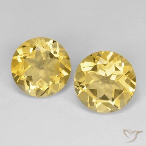 3.72ctw Natural Golden-Yellow Citrine, Round, VVS