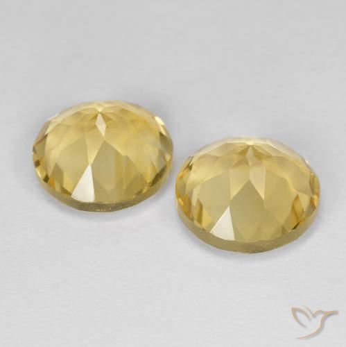 Citrine Gemstones in 8 mm (calibrated) Size for Sale, Citrine Stones in Golden-Yellow Color