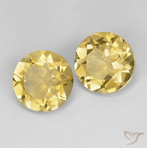 3.24 ctw Golden Citrine Stones, Natural Citrine in Round Facet Shape for Sale