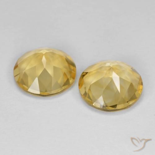 Citrine Gemstones in 8 mm (calibrated) Size for Sale, Citrine Stones in Golden Color
