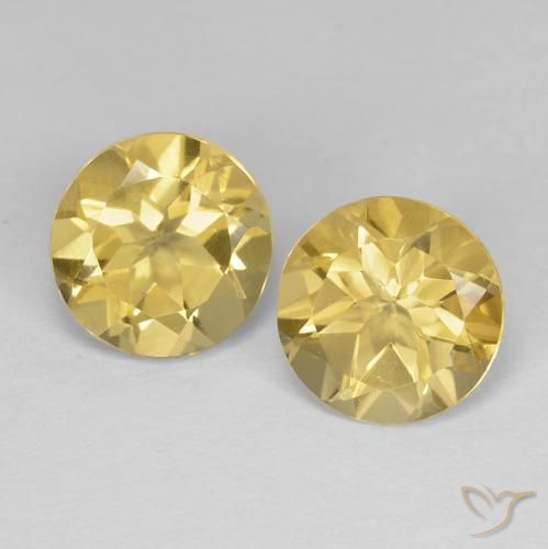 3.30 ctw Golden Citrine Gemstones, Citrine Gems in Round Facet Shape for Sale.
