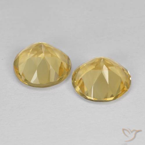 Citrine Gemstones in 8 mm (calibrated) Size for Sale, Citrine Stones in Golden Color