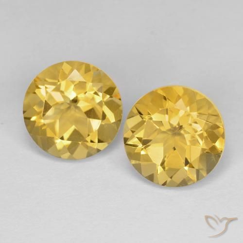 3.84 ct Yellow Citrine, 8.2 mm Round Cut From Brazil, Photo A