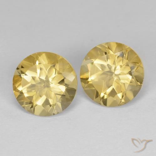 3.53 ctw Golden Citrine Stones, Natural Citrine in Round Facet Shape for Sale