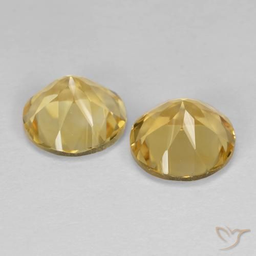 Citrine Gemstones in 8 mm (calibrated) Size for Sale, Citrine Stones in Golden Color