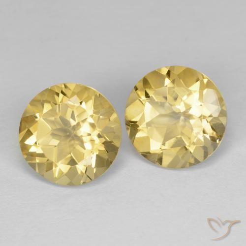3.79 ctw Golden Citrine Stones, Natural Citrine in Round Facet Shape for Sale
