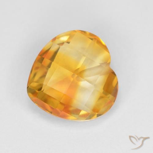 1.73ct Natural Deep Orange-Gold Citrine, Heart, VVS