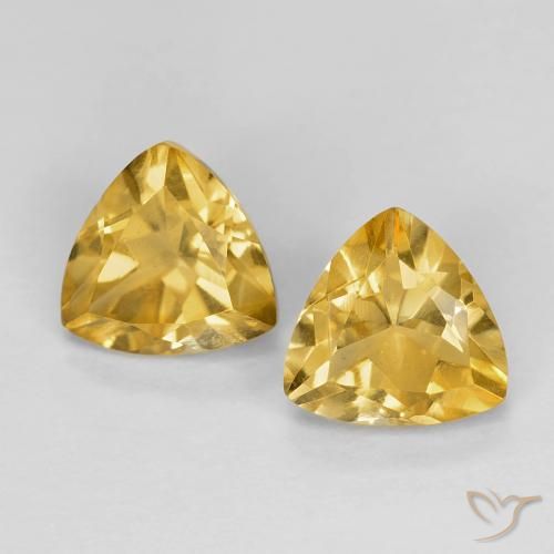 1.44ctw Natural Medium Golden Citrine, Trillion, VVS