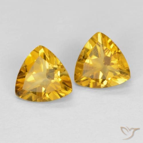 1.31ctw Natural Golden Citrine, Trillion, VVS