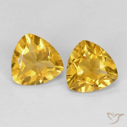 1.55ctw Natural Golden Citrine, Trillion, VVS