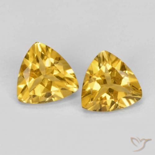 1.33ctw Natural Golden Orange Citrine, Trillion, VVS