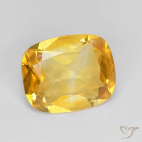 2.98 ct Golden Citrine Stone, Natural Citrine in Cushion-Cut Shape for Sale