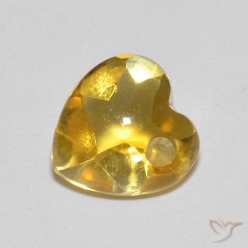 2.73 ct Yellow Citrine, 9.2 x 9.1 mm Heart Buff Top From Brazil, Photo A