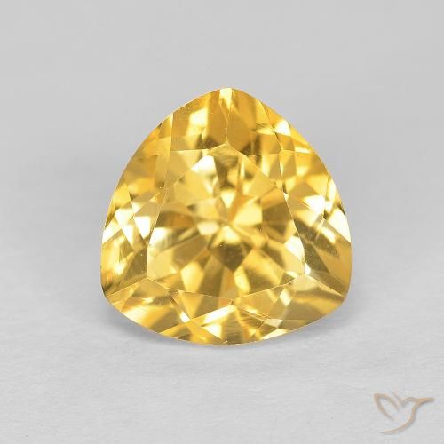 1.98ct Natural Medium Gold Citrine, Trillion, VVS