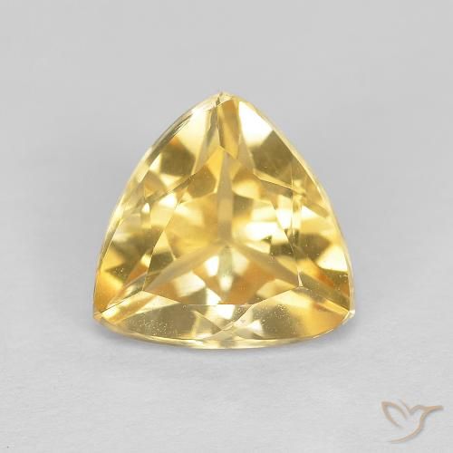1.75ct Natural Medium Gold Citrine, Trillion, VVS