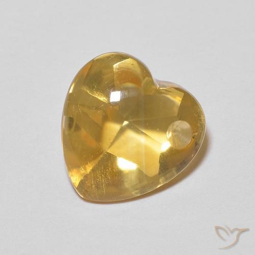 2.73 ct Yellow Citrine, 9.2 x 9.1 mm Heart Buff Top From Brazil, Photo A