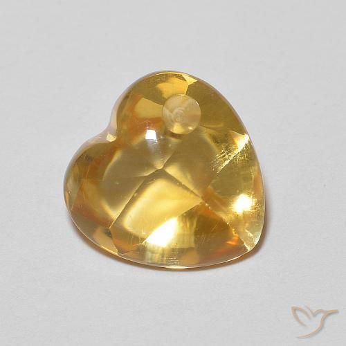 2.73 ct Golden Citrine Stone, Natural Citrine in Heart Buff-Top Shape for Sale
