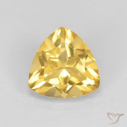 1.72ct Natural Medium Gold Citrine, Trillion, VVS