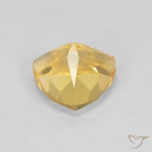 Citrine Gemstone in 8 x 8 mm (calibrated) Size for Sale, Citrine Stone in Medium Gold Color