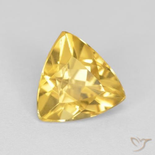 2.08ct Natural Medium Golden Citrine, Trillion, Transparent