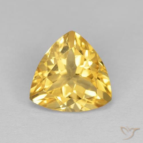 1.64ct Natural Medium Gold Citrine, Trillion, VVS