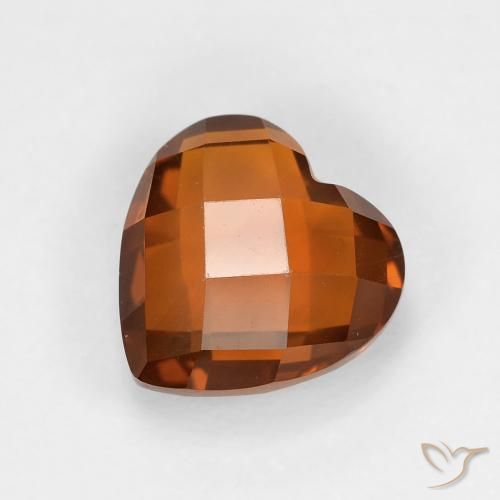 Citrine Orange foncé Cœur 2,04 ct du Brésil, Dimension 8,1 x 8,1mm, Pierre gemme naturelle Non traité, pureté vvs, 1 pièce de citrine heart checkerboard (double sided), dureté de Mohs de 7 convient aux bijoux de tous les jours, pierre de sagesse, Débloque le chakra du plexus solaire, Photo A