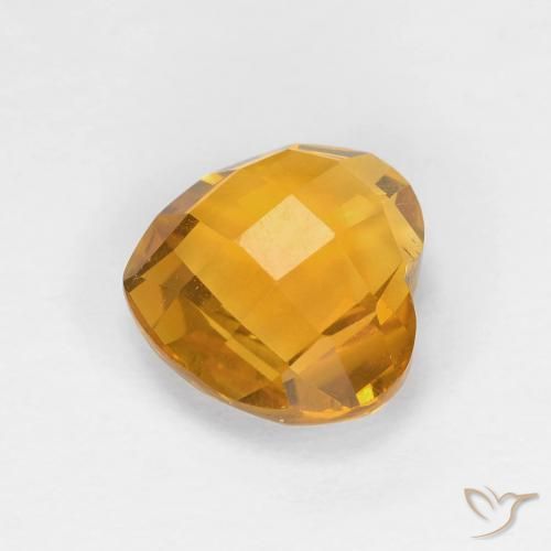Citrine Gemstone in 8 x 7.5 mm Size for Sale, Citrine Stone in Dark Golden Color