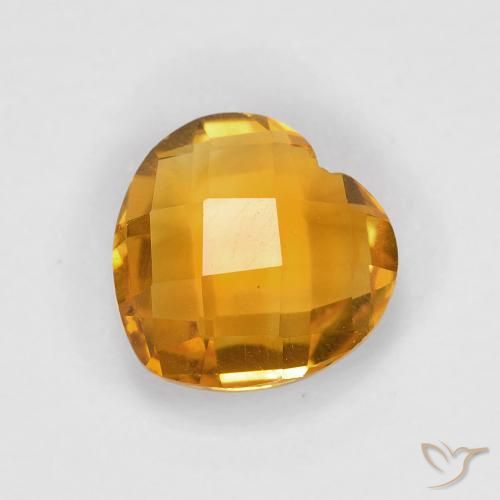 1.70ct Natural Deep Orange-Gold Citrine, Heart, VVS
