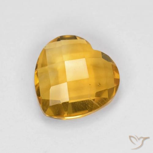 1.66ct Natural Deep Golden Orange Citrine, Heart, VVS