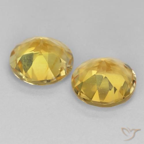 Citrine Gemstones in 8 mm (calibrated) Size for Sale, Citrine Stones in Medium Golden Color