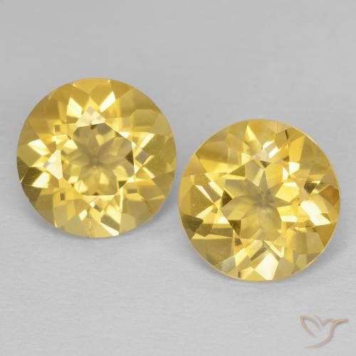 3.15ctw Natural Golden Orange Citrine, Round, VS