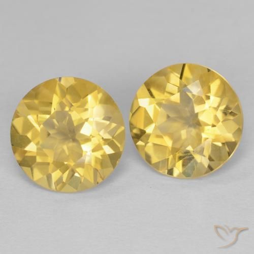 3.15 ctw Golden Citrine Stones, Natural Citrine in Round Facet Shape for Sale