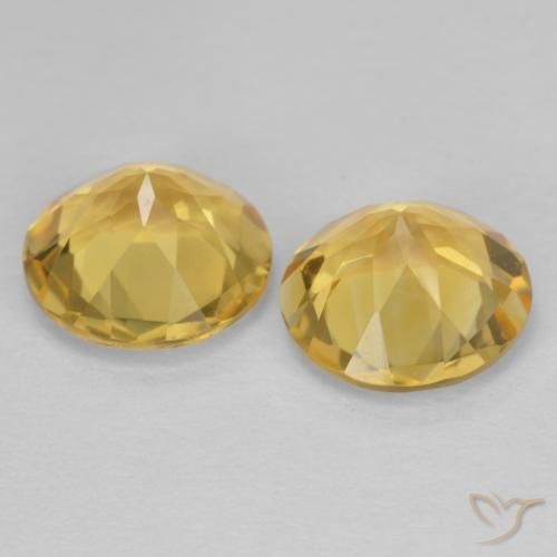 Citrine Gemstones in 8 mm (calibrated) Size for Sale, Citrine Stones in Golden Orange Color