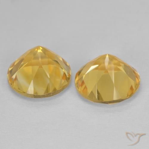 Citrine Gemstones in 8 mm (calibrated) Size for Sale, Citrine Stones in Golden Orange Color