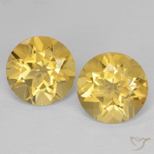 3.34 ct Yellow Citrine, 8.2 mm Round Cut From Brazil, Photo A